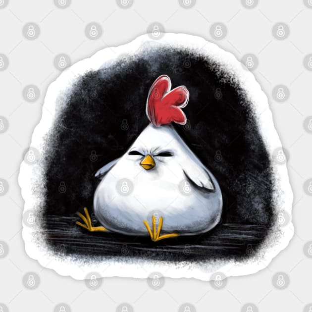 Angry Chicken Sticker by Raging Sockmonkey